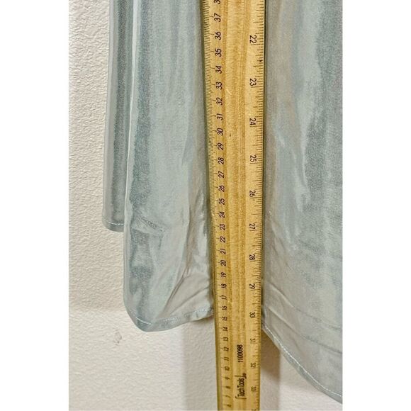 NWOT WeWoreWhat Metallic Silver Asymmetric Cutout Midi Dress Women's Small - Picture 10 of 12